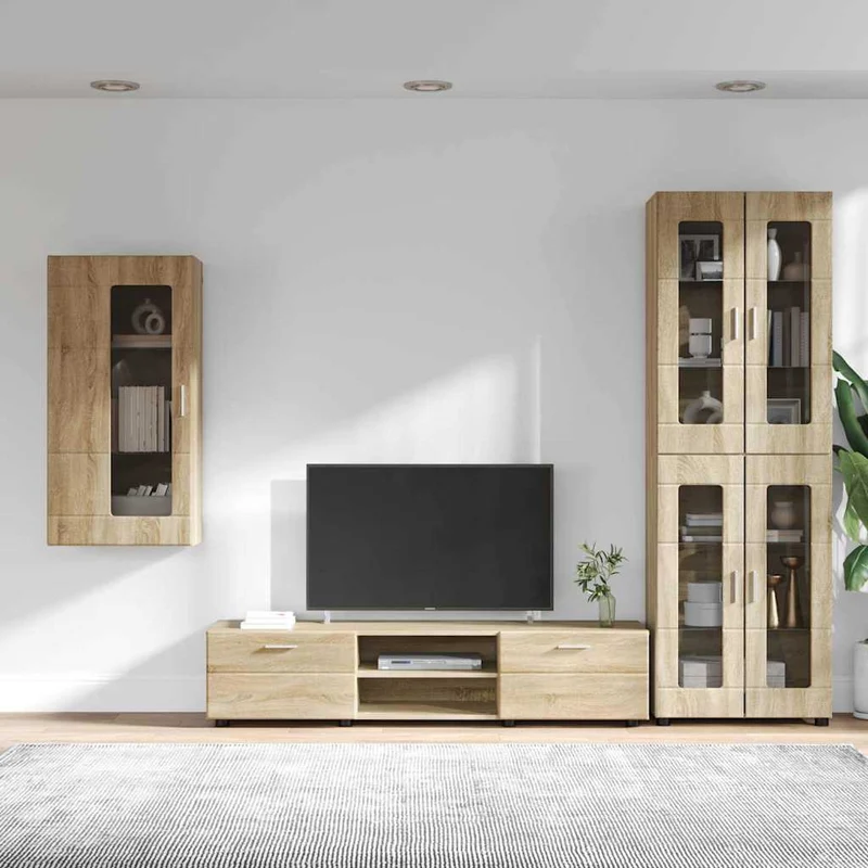 TV Cabinet Set FLORIN 3 pcs Sonoma Oak Engineered Wood