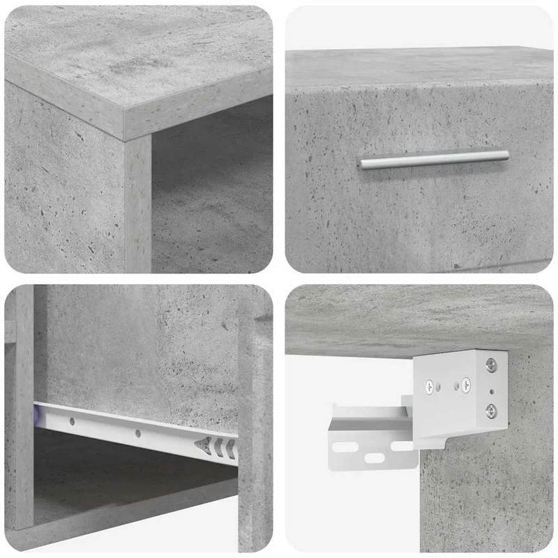 TV Cabinet Set FLORIN 3 pcs Concrete Grey Engineered Wood