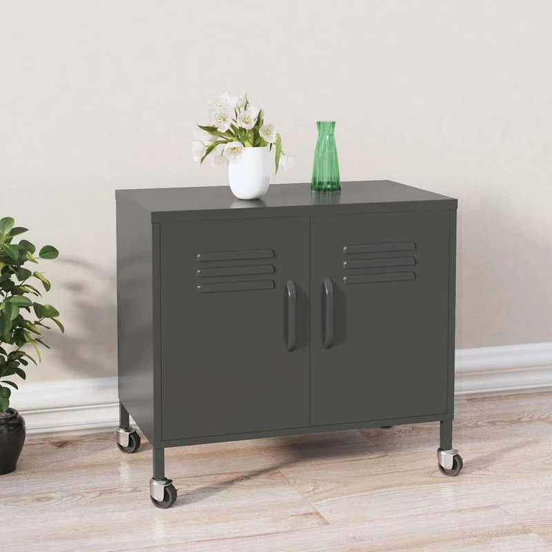 336267 vidaXL Storage Cabinet Anthracite 60x35x56 cm Steel