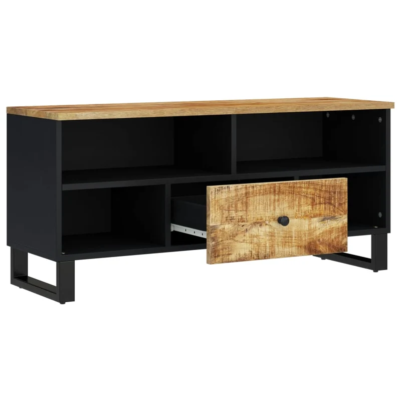 TV Cabinet 100x33x46 cm Solid Wood Mango&Engineered Wood