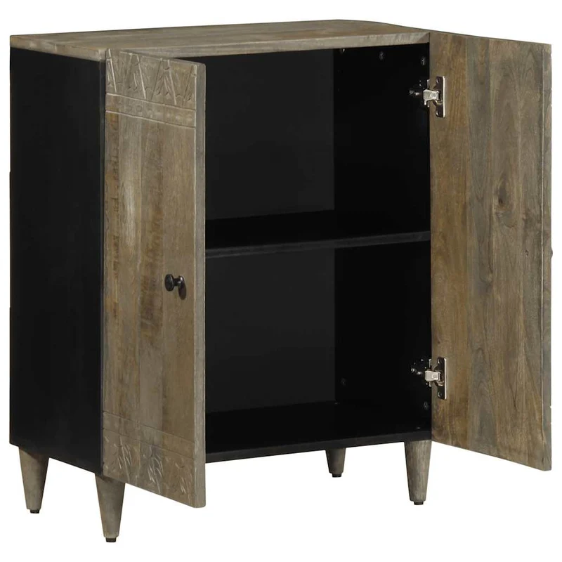Sideboard Light Grey 60x33,5x75 cm Solid Wood Mango