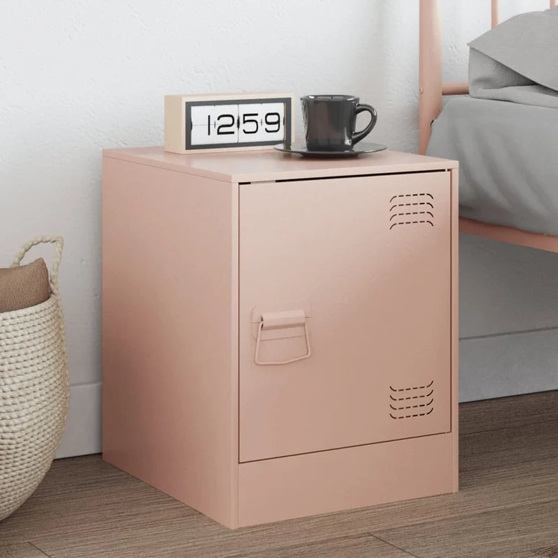 Bedside Cabinet Pink 34,5x39x44 cm Steel