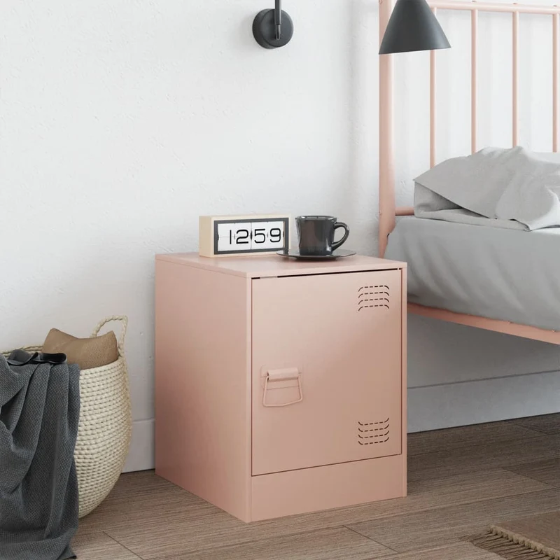 Bedside Cabinet Pink 34,5x39x44 cm Steel