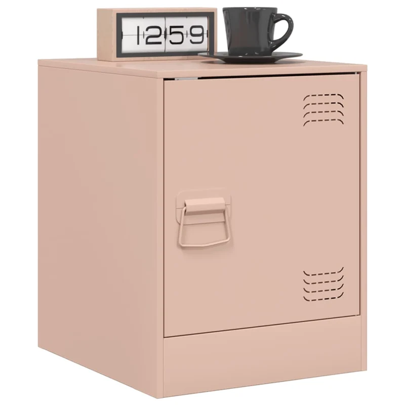 Bedside Cabinet Pink 34,5x39x44 cm Steel