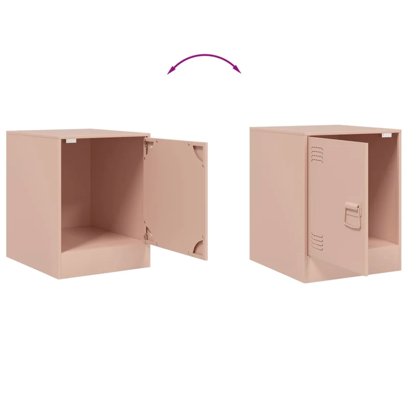 Bedside Cabinet Pink 34,5x39x44 cm Steel