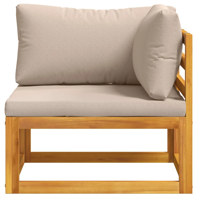 Sectional Corner Sofa with Cushions Solid Acacia Wood Natural