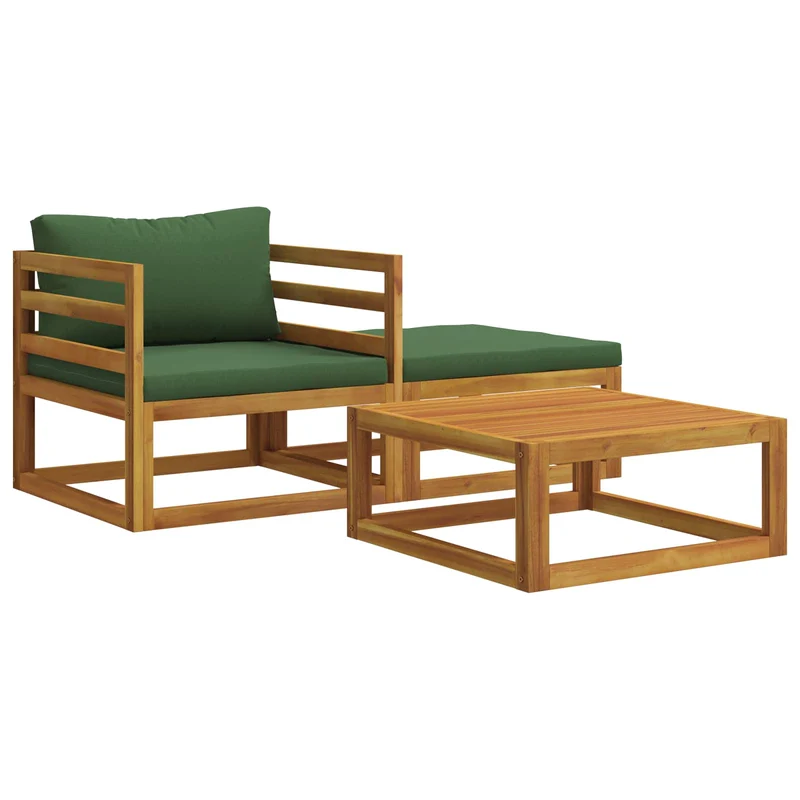 Sectional Sofa Set with Cushions 3 pcs 2-Seater