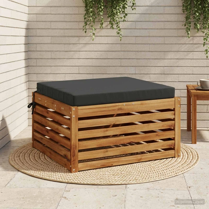 Seat Cushions SOEST 100% Polyester Anthracite 60 x 60 x 7 cm