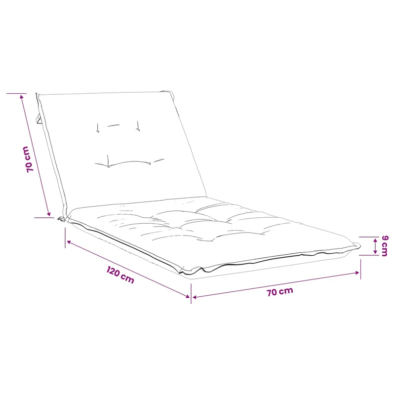 Sunlounger Cushion GEMERT 100% Polyester Taupe 190 x 70 x 9 cm