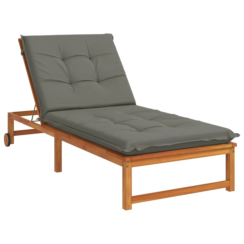 Sunlounger Cushion GEMERT 100% Polyester Grey 190 x 80 x 9 cm
