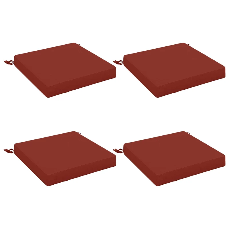 Seat Cushions SOEST 4 pcs 100% Polyester Red 40 x 40 x 7 cm
