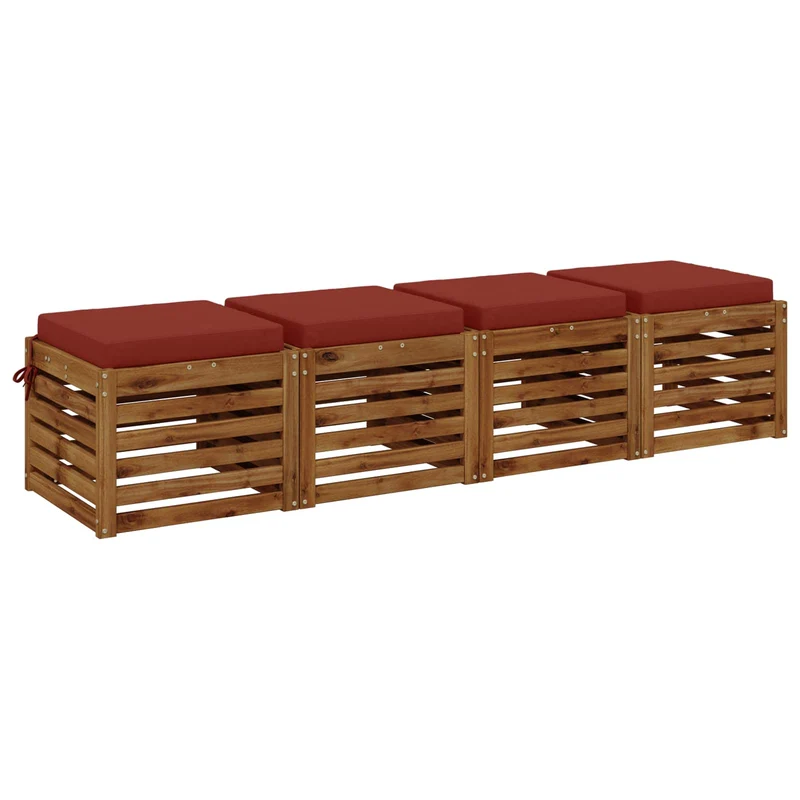 Seat Cushions SOEST 4 pcs 100% Polyester Red 40 x 40 x 7 cm