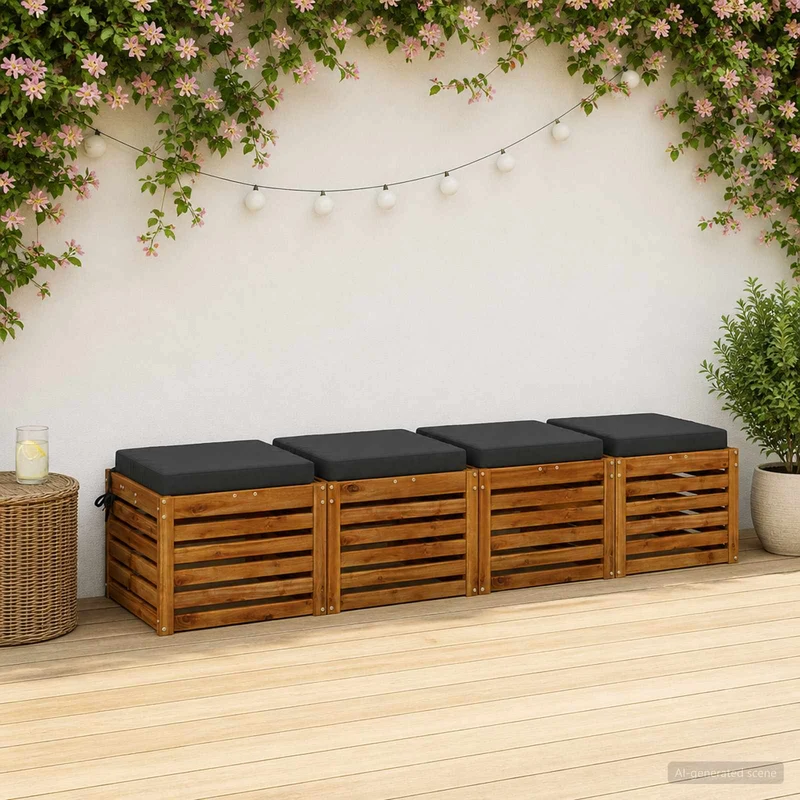 Seat Cushions SOEST 4 pcs 100% Polyester Anthracite
