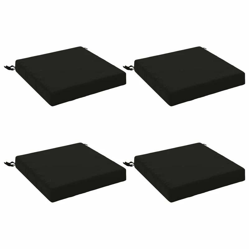 Seat Cushions SOEST 4 pcs 100% Polyester Black 40 x 40 x 7 cm