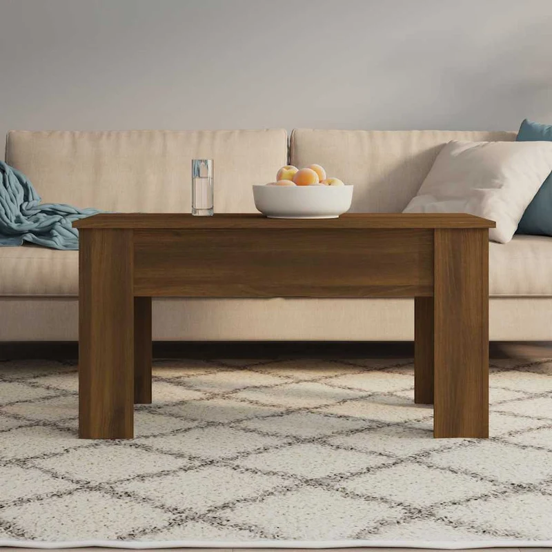 Coffee Table Brown Oak 101x49x52 cm Engineered Wood