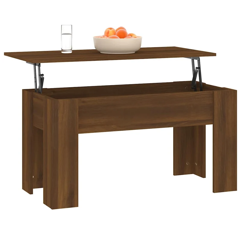 Coffee Table Brown Oak 101x49x52 cm Engineered Wood
