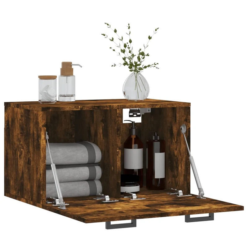 Wall Cabinet Smoked Oak 60x36,5x35 cm Engineered Wood