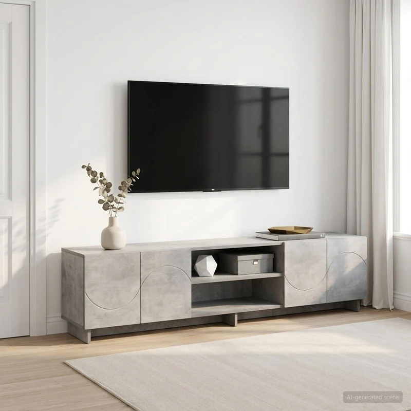 TV Stand 180 x 34.5 x 40 cm Concrete Grey Engineered Wood