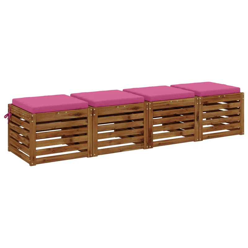 Seat Cushions SOEST 4 pcs 100% Polyester Pink 45 x 45 x 5 cm