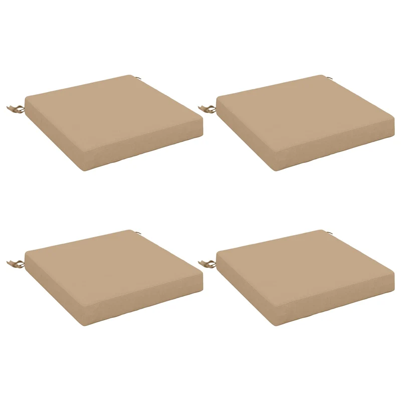 Seat Cushions SOEST 4 pcs 100% Polyester Sand 45 x 45 x 7 cm