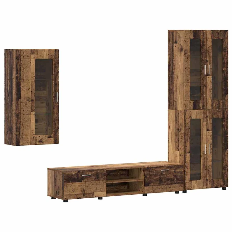 TV Cabinet Set FLORIN 3 pcs Old Wood Engineered Wood