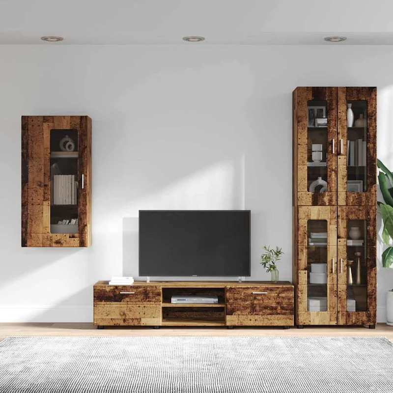 TV Cabinet Set FLORIN 3 pcs Old Wood Engineered Wood