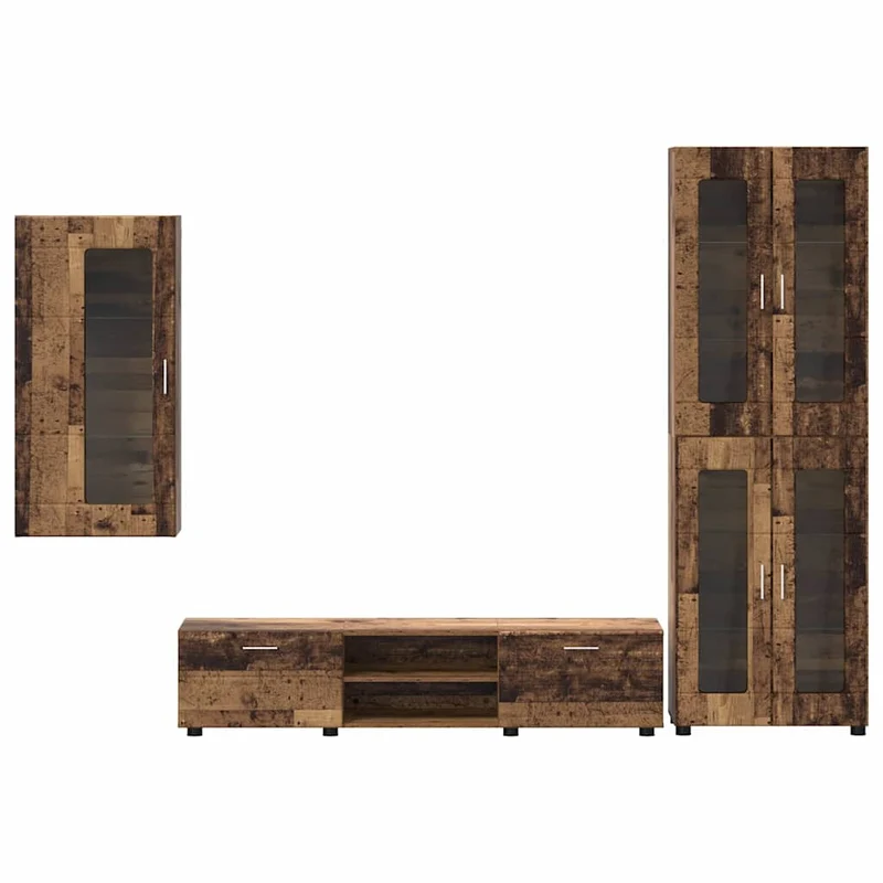 TV Cabinet Set FLORIN 3 pcs Old Wood Engineered Wood
