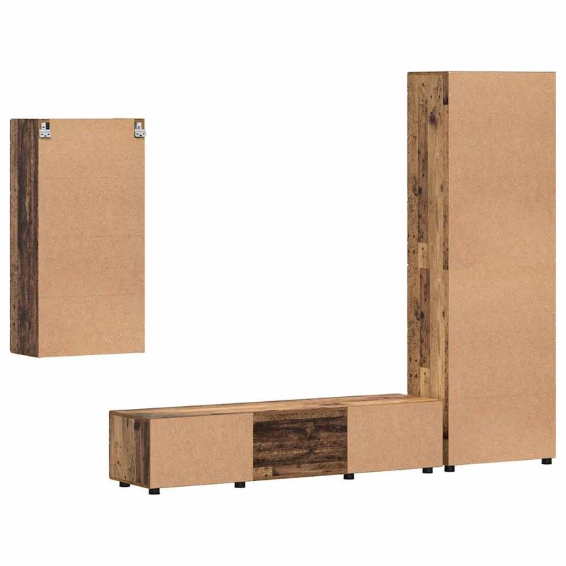 TV Cabinet Set FLORIN 3 pcs Old Wood Engineered Wood
