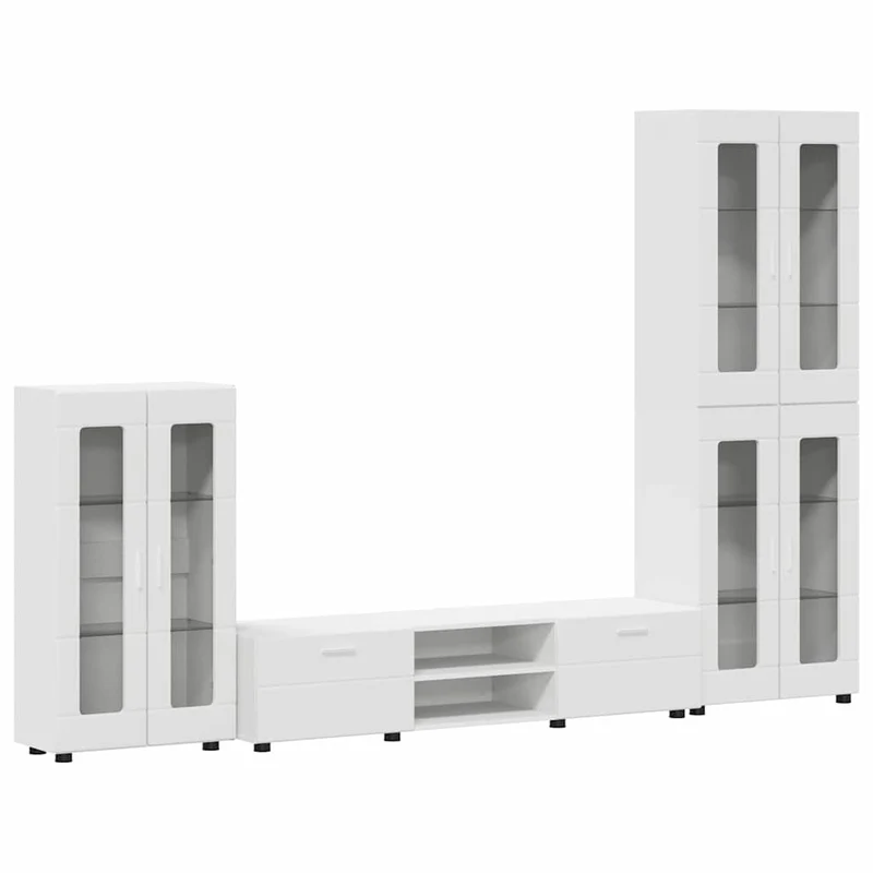 TV Cabinet Set FLORIN 3 pcs White Engineered Wood