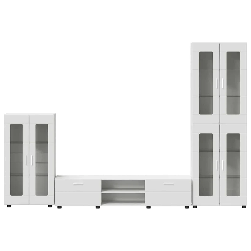 TV Cabinet Set FLORIN 3 pcs White Engineered Wood