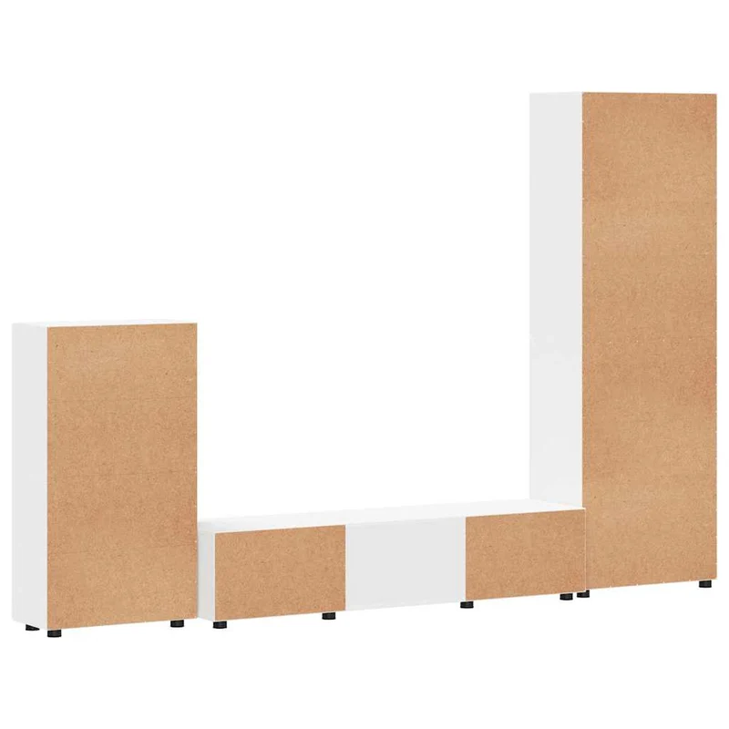 TV Cabinet Set FLORIN 3 pcs White Engineered Wood