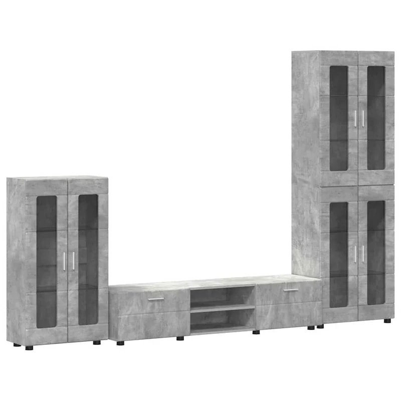 TV Cabinet Set FLORIN 3 pcs Concrete Grey Engineered Wood
