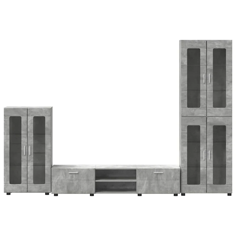 TV Cabinet Set FLORIN 3 pcs Concrete Grey Engineered Wood