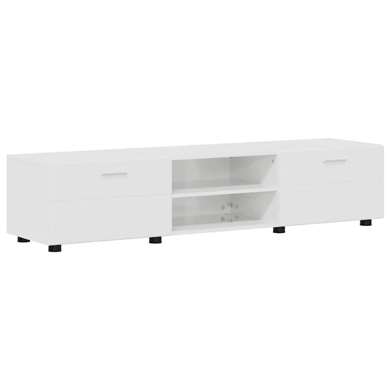 TV Cabinet Set FLORIN 3 pcs High Gloss White Engineered Wood