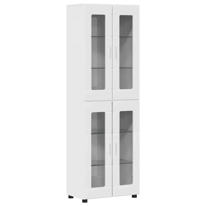 TV Cabinet Set FLORIN 3 pcs High Gloss White Engineered Wood