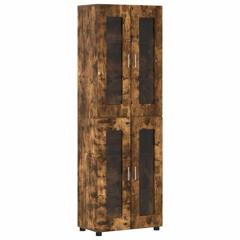 TV Cabinet Set FLORIN 3 pcs Smoked Oak Engineered Wood
