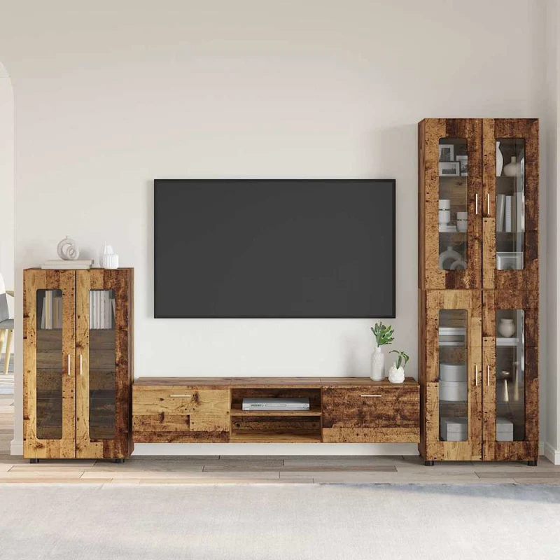 TV Cabinet Set FLORIN 3 pcs Old Wood Engineered Wood