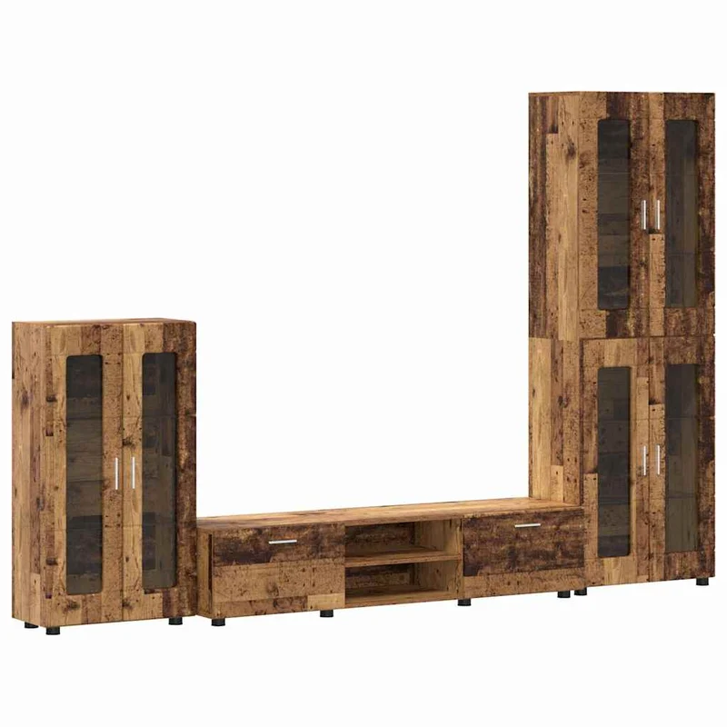 TV Cabinet Set FLORIN 3 pcs Old Wood Engineered Wood
