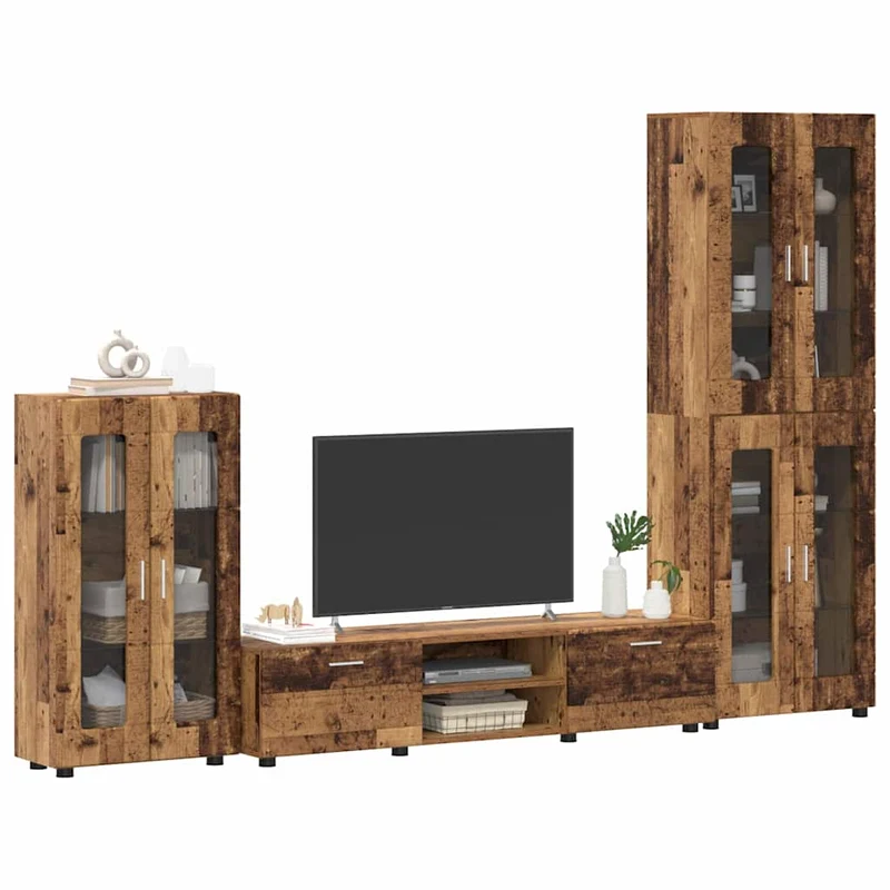 TV Cabinet Set FLORIN 3 pcs Old Wood Engineered Wood