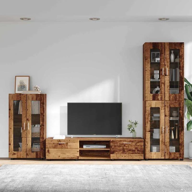 TV Cabinet Set FLORIN 3 pcs Old Wood Engineered Wood