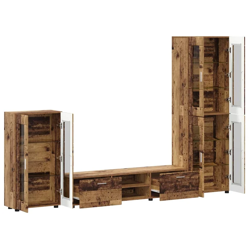 TV Cabinet Set FLORIN 3 pcs Old Wood Engineered Wood