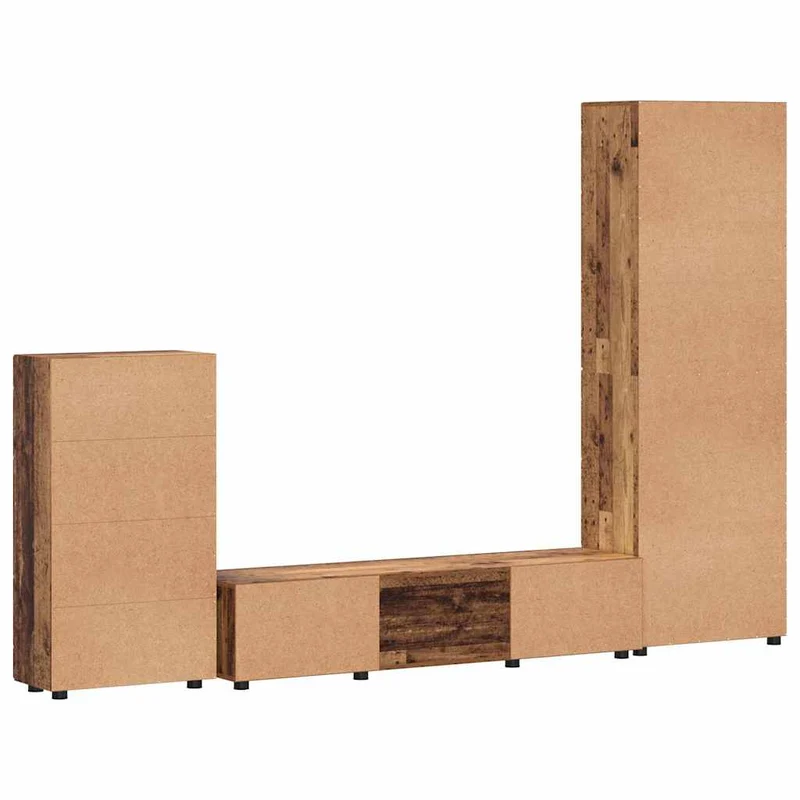 TV Cabinet Set FLORIN 3 pcs Old Wood Engineered Wood