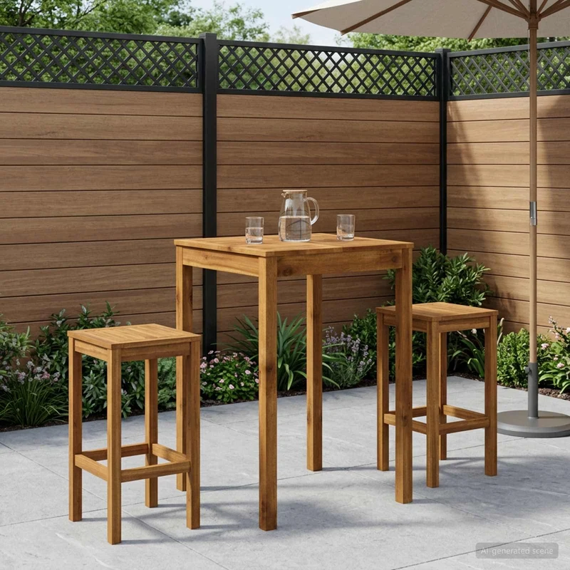 Garden Bar Table Natural 70 x 68.5 x 105 cm Solid Acacia Wood