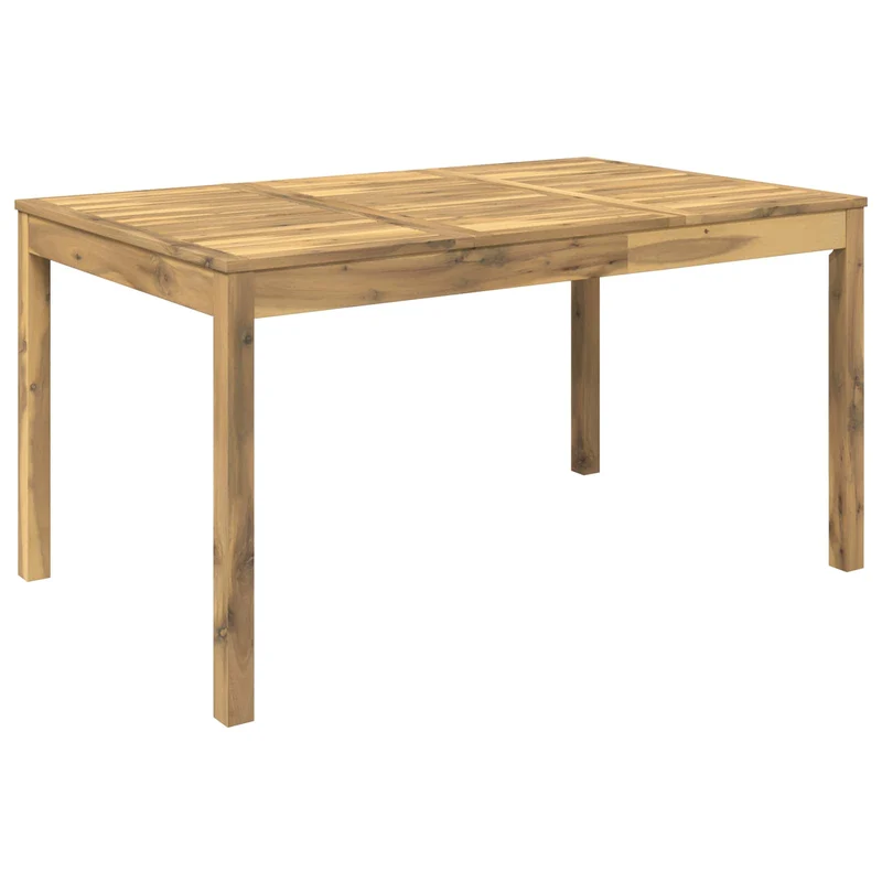 Garden Dinner Table Whitewash 147 x 88.5 x 75 cm