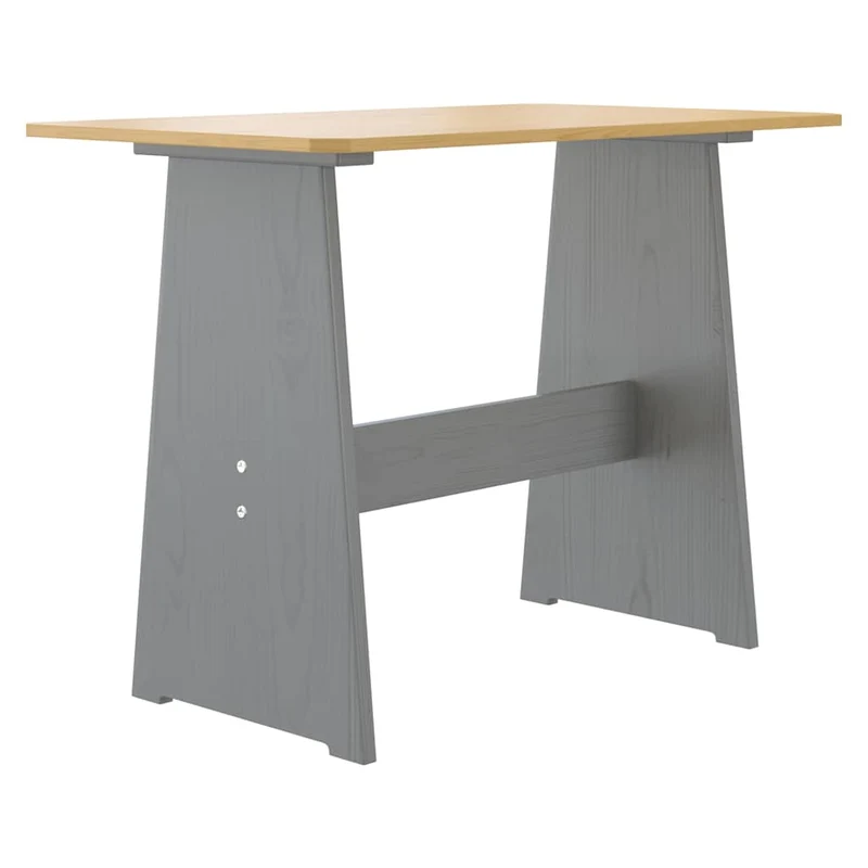 Dining Table with Bench "REINE" Honey Brown&Grey Solid Wood Pine