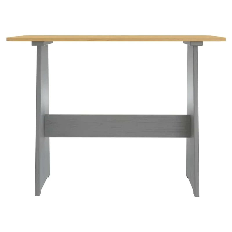 Dining Table with Bench "REINE" Honey Brown&Grey Solid Wood Pine
