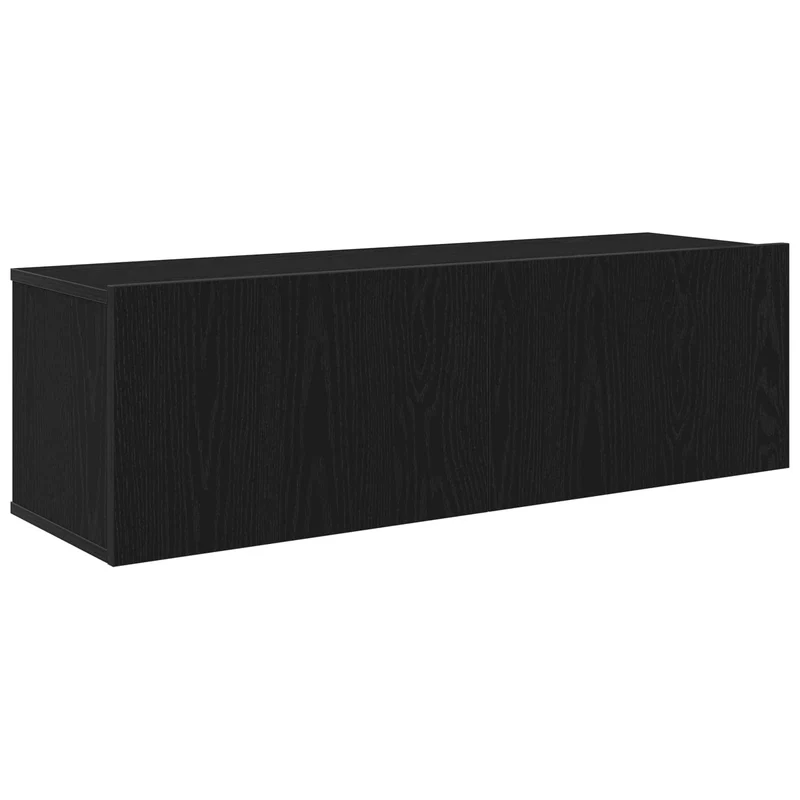 TV Cabinet Set 7 pcs Black Oak Engineered Wood
