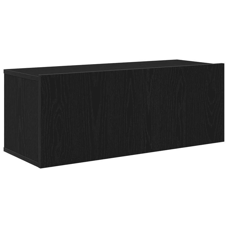 TV Cabinet Set 7 pcs Black Oak Engineered Wood