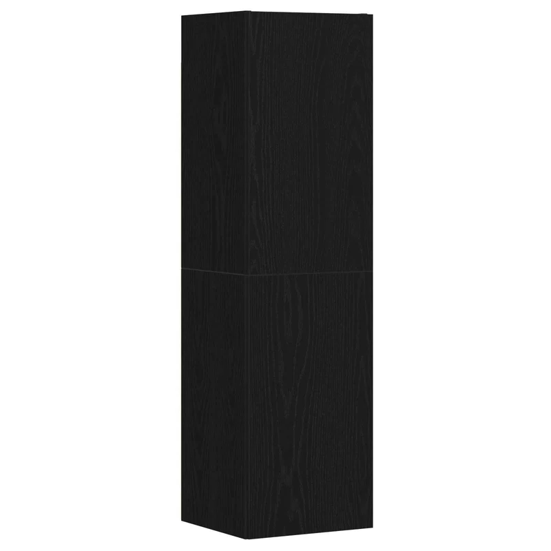 TV Cabinet Set 4 pcs Black Oak Engineered Wood