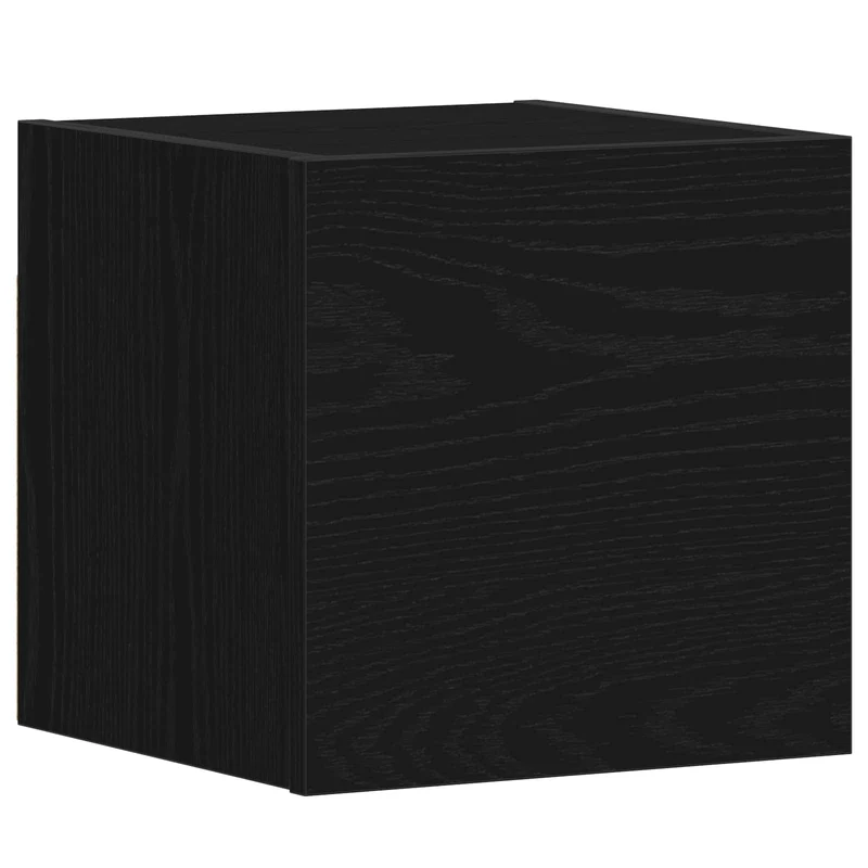 TV Cabinet Set 4 pcs Black Oak Engineered Wood
